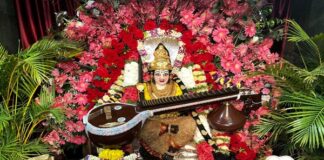 ಶ್ರೀ ಚೌಡೇಶ್ವರಿ ದೇವಿಗೆ ಸರಸ್ವತಿ ಅಲಂಕಾರ