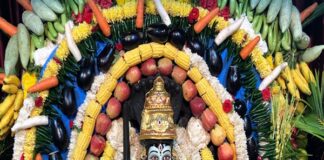 ಶ್ರೀ ಚೌಡೇಶ್ವರಿ ದೇವಿಗೆ ಶಾಖಾಂಬರಿ ಅಲಂಕಾರ